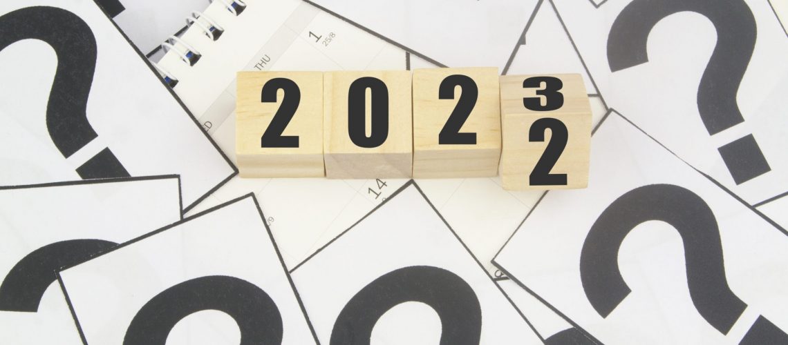Numbers,2022,And,2023,On,Calendar,And,Many,Question,Marks.